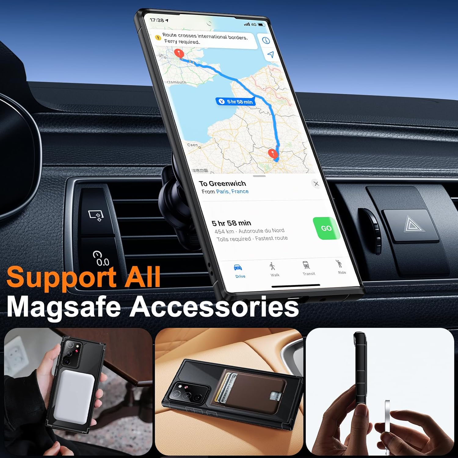 for Samsung Galaxy Note 20 Magnetic Case - [Compatible with Magsafe Accessory][Military Drop Protection] Soft TPU Bumper + Translucent Matte Back Cover for Note 20, Matte Black - Image 2