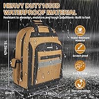 Vista 4 de Mochila para herramientas, mochila de herramientas resistente con base moldeada impermeable, paquete de trabajo para electricista para herramientas