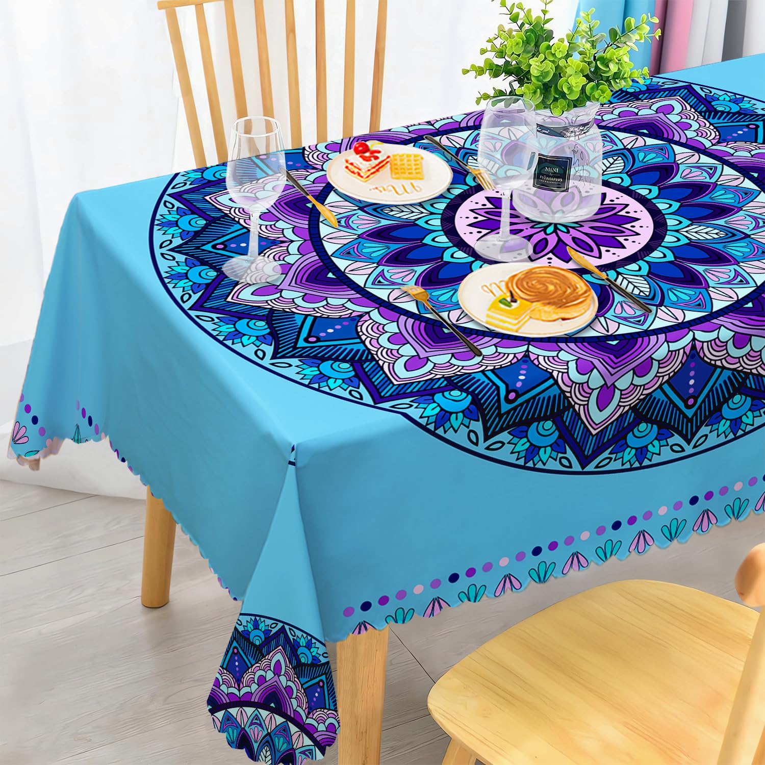 iEvery Tischdecke landhausstil Tischdecke Wasserdicht Anti-Falten Table Cloth für Küche, Esstisch, Couchtisch, Parteien, Abendessen