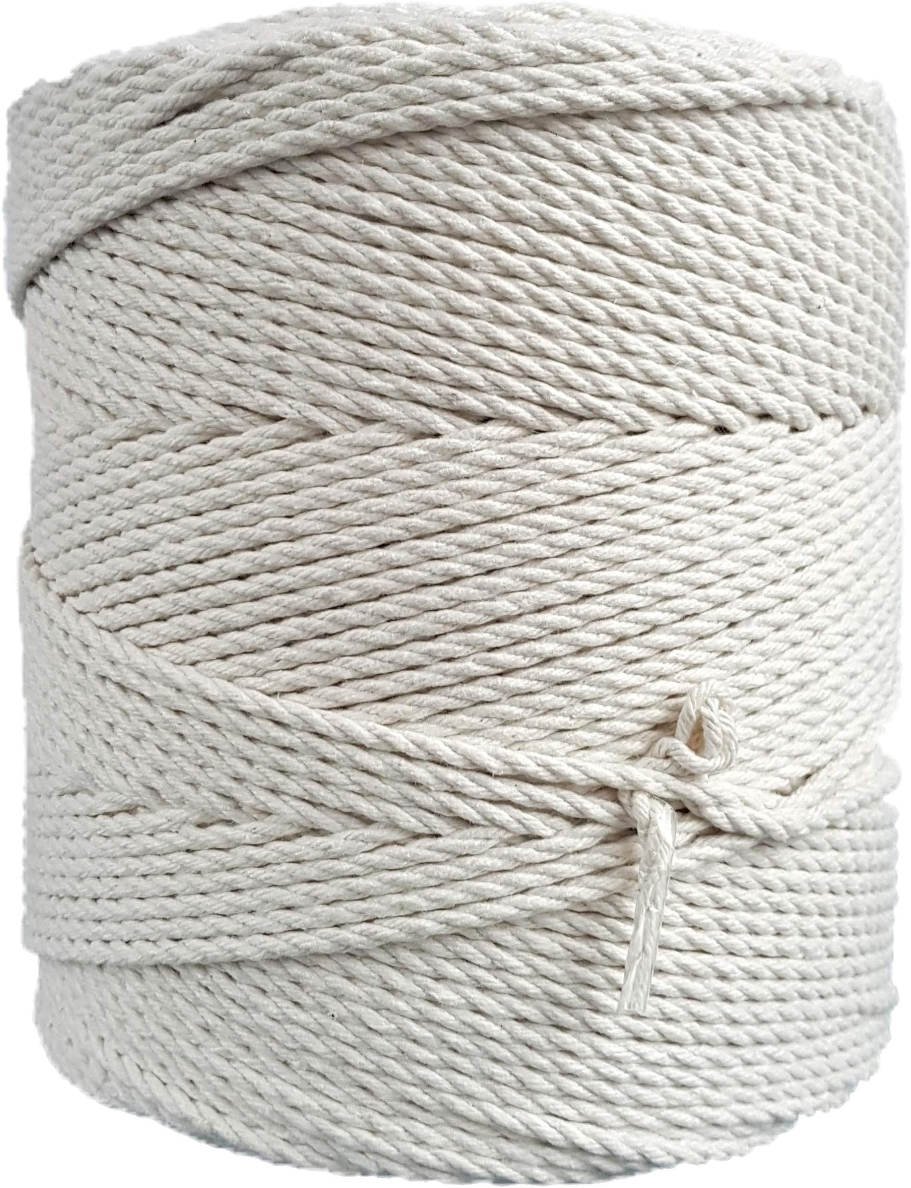 MB Cordas 3mm Natural Cotton Cord 1345 feet Macrame Rope 448 Yard DIY String Craft, Plant Hanger, Wall Hanger Rope