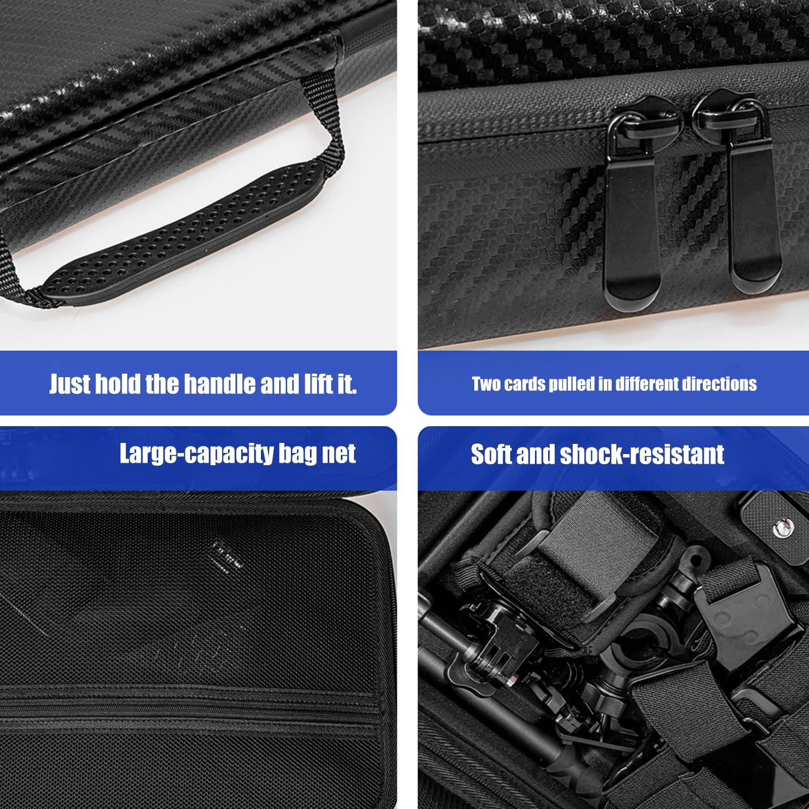 Borsa protettiva resistente con ampio spazio per riporre componenti della fotocamera e cavo di ricarica per custodia per fotocamera 360
