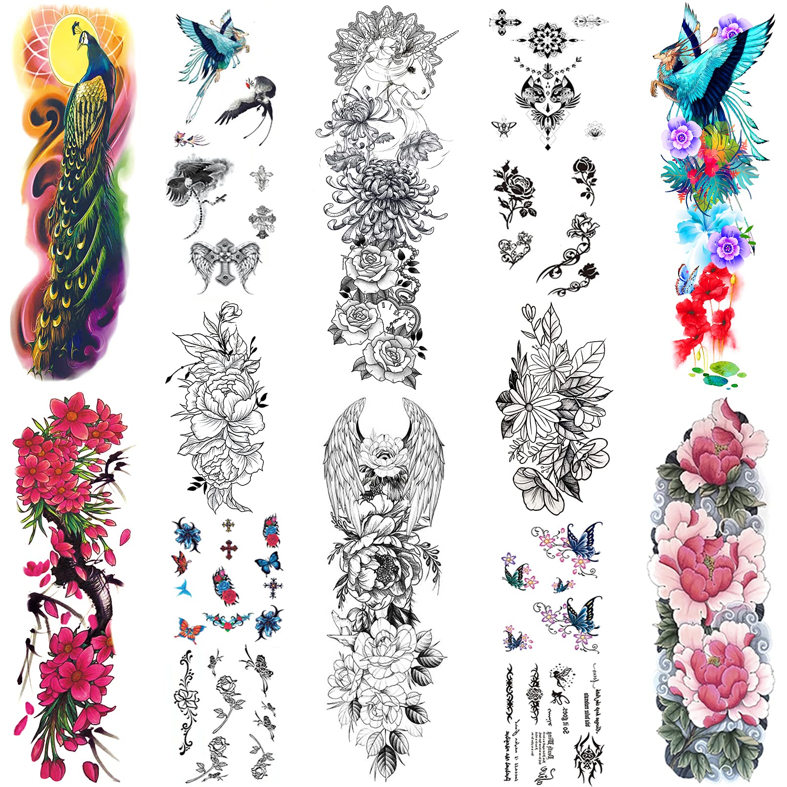 Buy Aresvns Temporary Tattoo Flowers for Women & Kids,16 Sheets Full