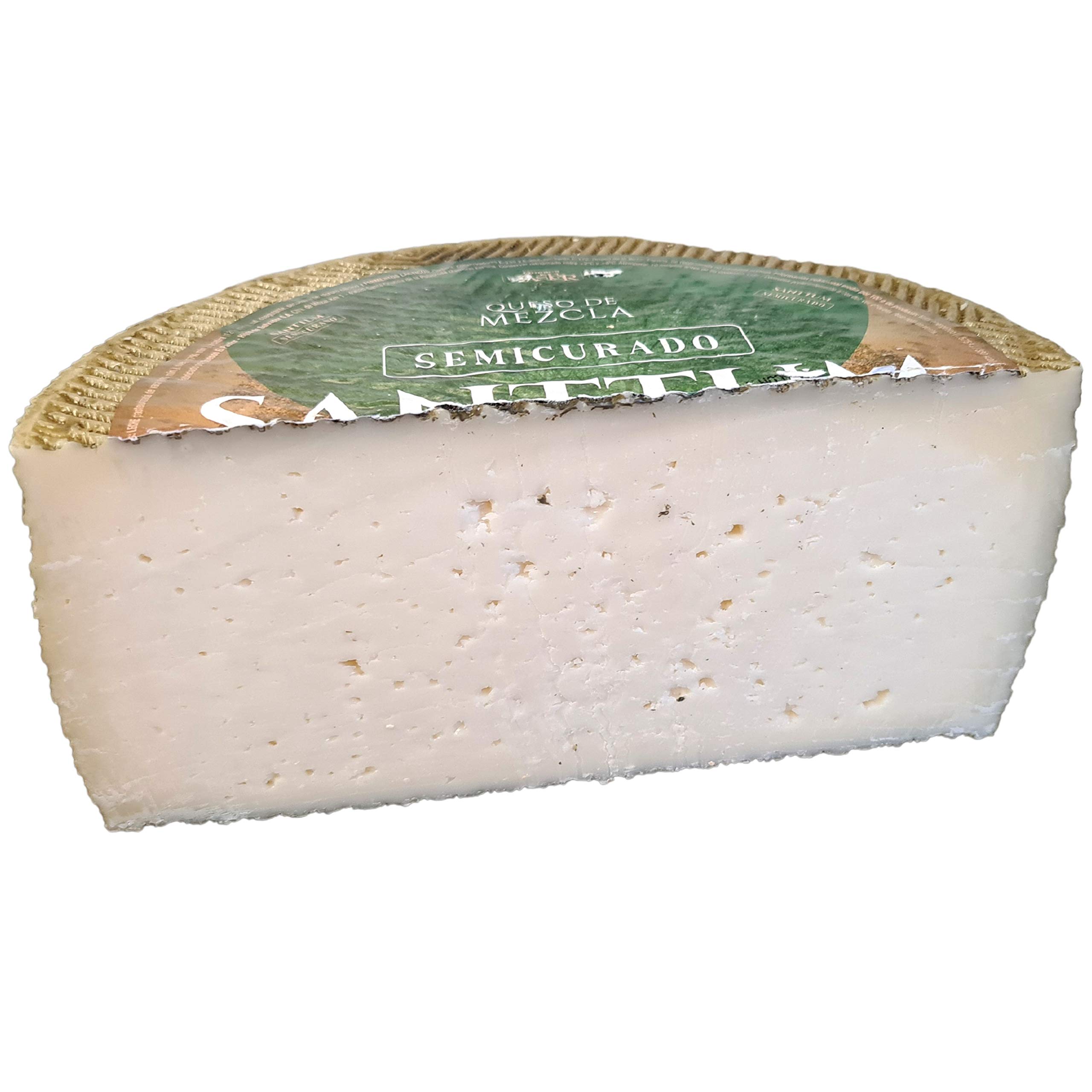 Queso Mezcla Semicurado Santtum - Medio Queso Peso Aproximado 1500 gramos - Queso Semicurado con un Sabor Intenso Apreciado por Todos los Paladares - Queso Semicurado de Mezcla