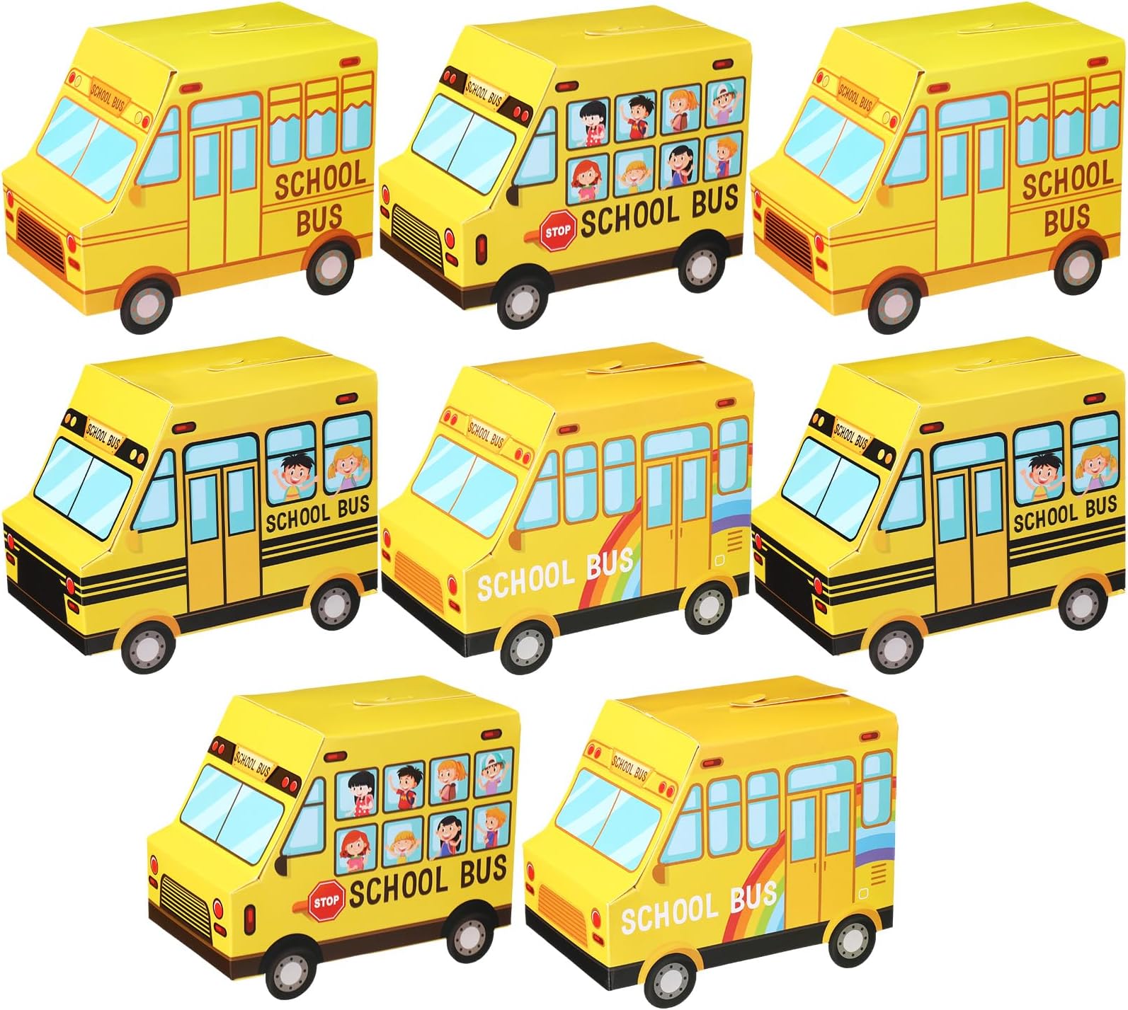 Ctosree 24 Pcs Back to School Party Gift Box School Bus Favors Boxes First Day of School Candy Boxes for Gift Giving Welcome Back School Truck Shape Treat Boxes for School Classroom Party Decor