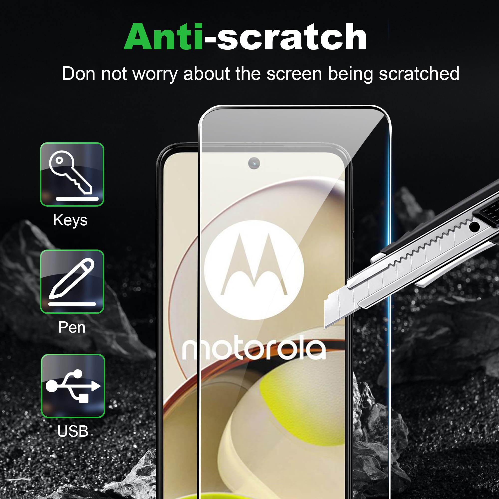 FTRONGRT Vetro Temperato per Motorola Moto G60S, Durezza 9H