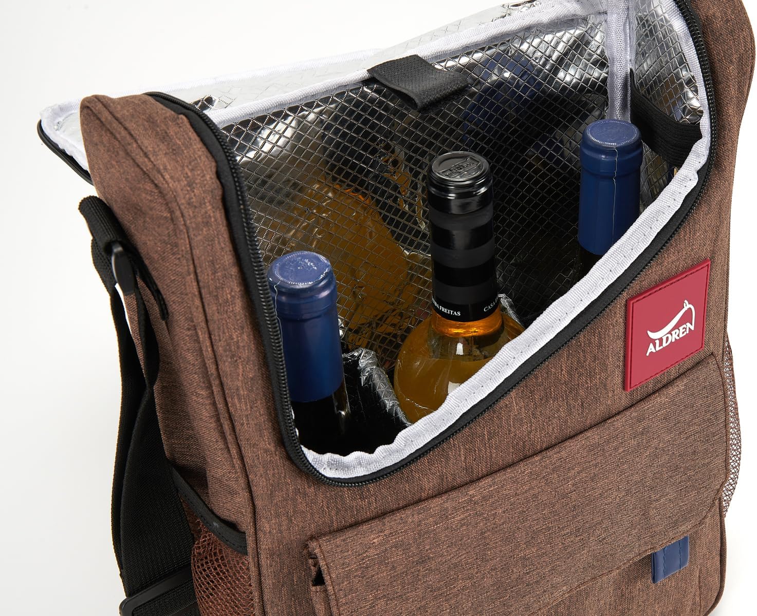 Insulated Wine Cooler Bag Set – 3 Bottle Wine Travel Tote or 2 Bottles with 2 Tumblers – Thermal Wine Carrier with Corkscrew & Stoppers for Picnic and Wine Gifts