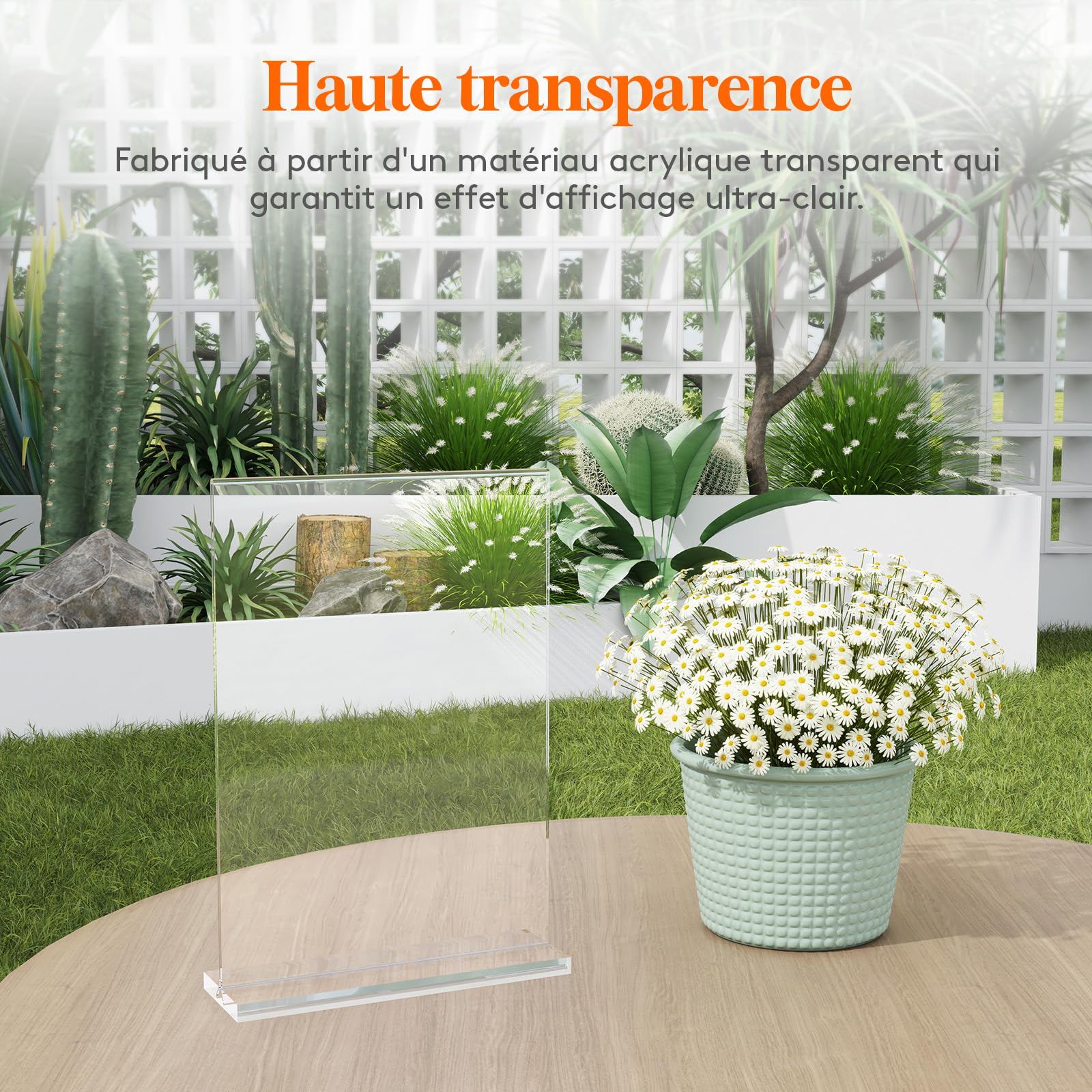 Lifewit Porte Affiche A4 Acrylique Transparent, Présentoir Table Forme T, 30x21 cm Lot 6