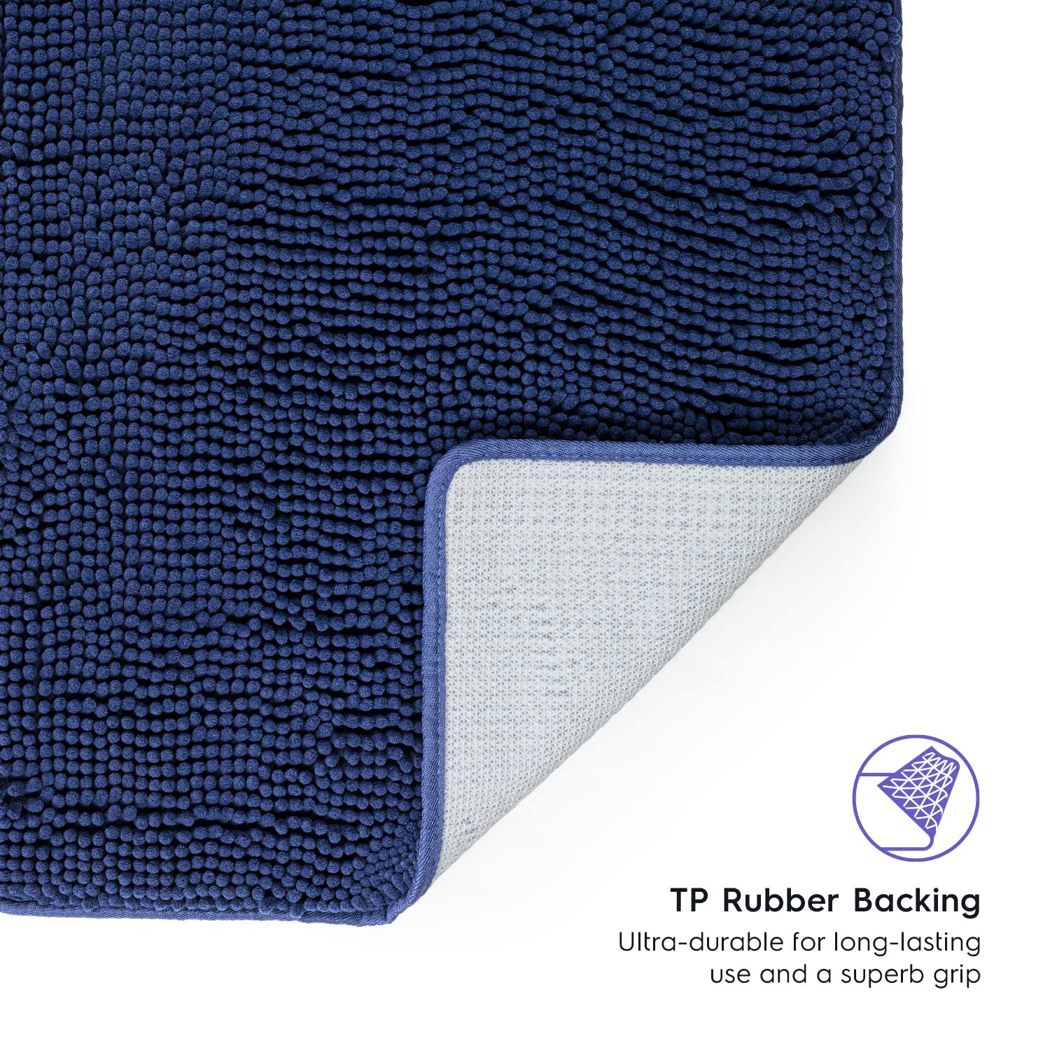 TAFTS Badezimmerteppiche und -matten-Sets, Chenille-Mikrofaser, schnell trocknend, ultraweich, luxuriös, zottelig, saugfähig, rutschfest, waschbar, Badematten für Badezimmer, 53.3x81.3 cm, 2 Stück)