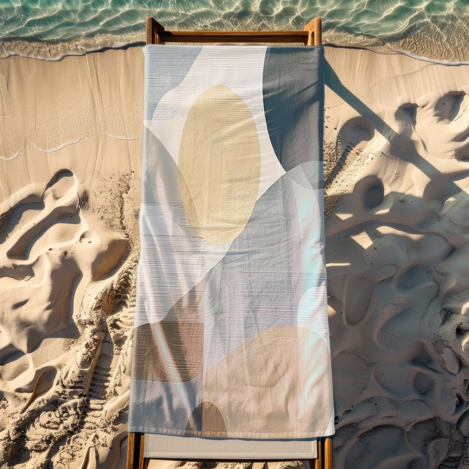 Telo Mare Microfibra 210x230 Grigio Chiaro Astratto Telo Spiaggia Grande Antisabbia,XXL Asciugamano Mare, Asciugatura Rapida, Stuoia Spiaggia Leggero E Portatile
