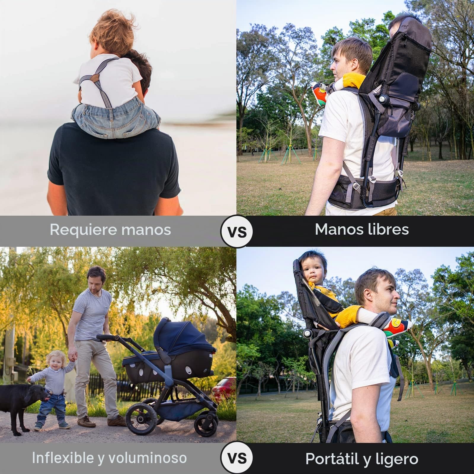 Mochila portabebés para senderismo con cubierta para la lluvia, parasol para respaldo seguro para niños y asiento ergonómico para niños pequeños, soporta 40 libras para niños de entre 6 meses y 3 años
