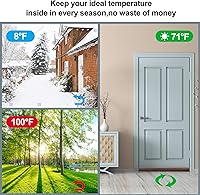 Vista 4 de GDHOMM Tapón para debajo de la puerta, burlete para rellenar y sellar huecos, tamaño ajustable de 30 a 36 pulgadas, mantiene fuera la corriente, Café