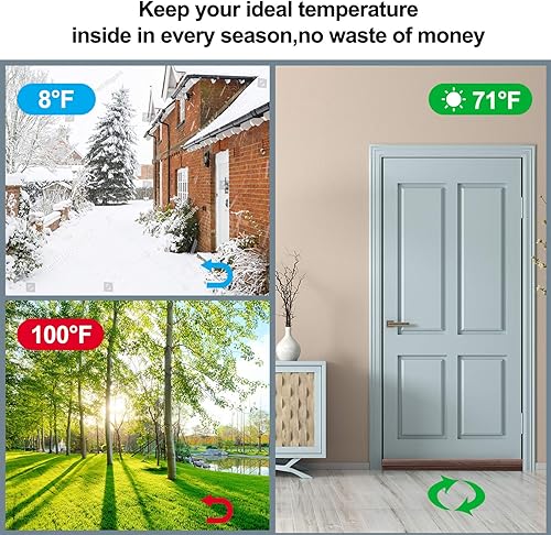 Miniatura 5 de GDHOMM Tapón para debajo de la puerta, burlete para rellenar y sellar huecos, tamaño ajustable de 30 a 36 pulgadas, mantiene fuera la corriente,