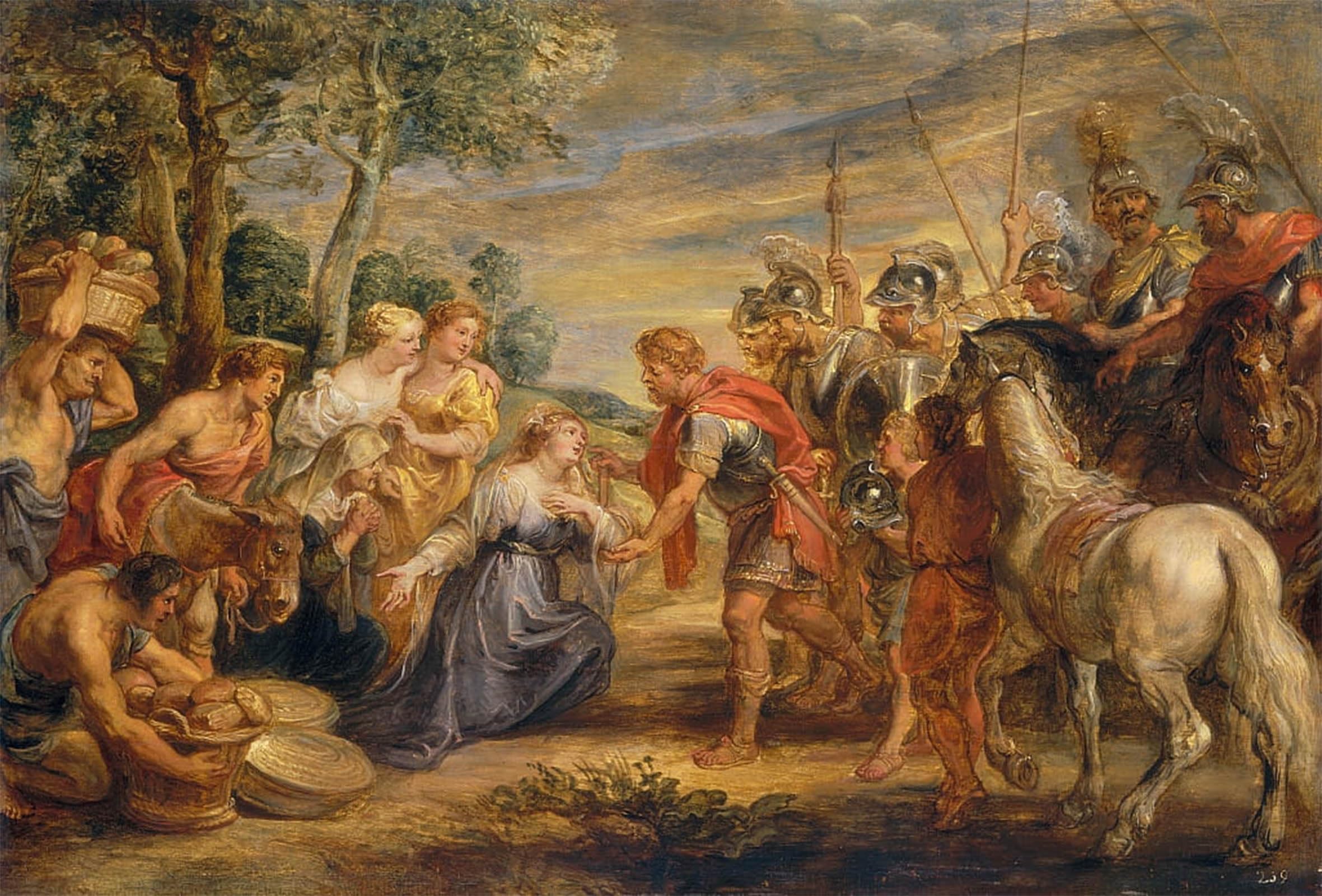 POSTERIIk Famous Animal Posters Vintage Picture the Meeting of David and Abigail by Peter Paul Rubens Modern Wall Decor for Home Decor 60x90cm