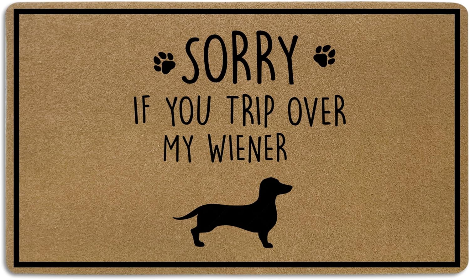 Funny Dachshund Coir-Style Doormat, Sorry If You Trip Over My Wiener Door Mat, Funny Weiner Dog Welcome Mats Doormat for Front Door Porch Outside Inside Outdoor Indoor Entrance, 17x30 Inch
