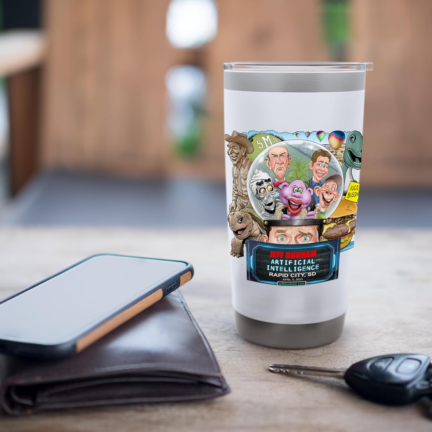 Jeff Dunham Rapid City, SD (2025) Stainless Steel Insulated Tumbler - Image 7