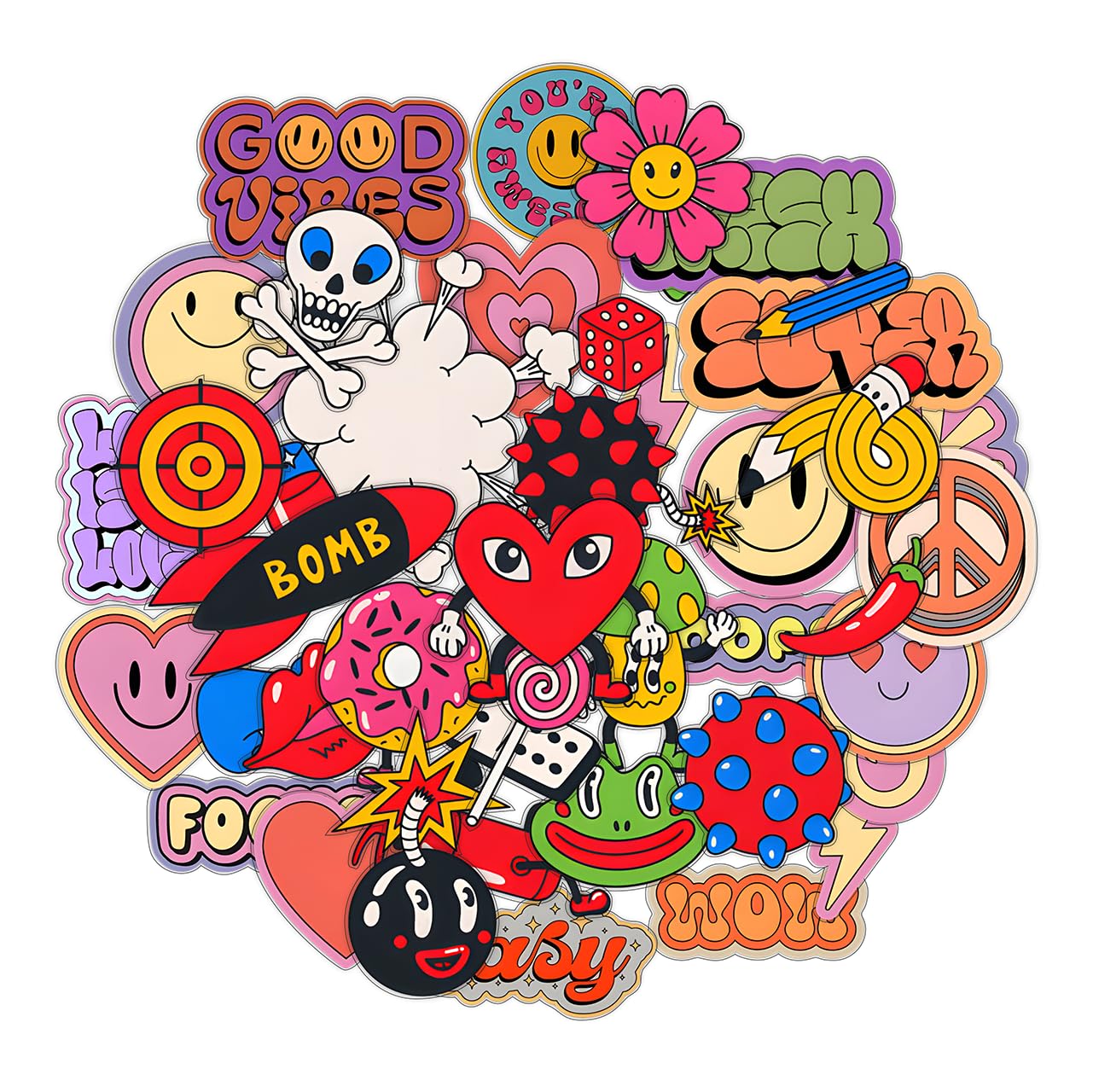 NoWorries Unisex Stickers (Pack of 70) : Leminated Non-Fading Stickers Perfect for Decorating Laptops, Phones, Bottles, Guitars, and More (No-Residue) (Multicolor Printed Premium Vinyl Stickers) (B0D7HYXBL6) Amazon Price History, Amazon Price Tracker