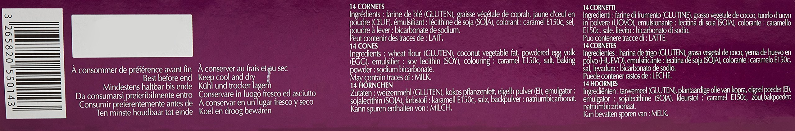 La Basquaise Assortiment de 14 Cornets de Glace 9 simples et 5 Doubles 60g
