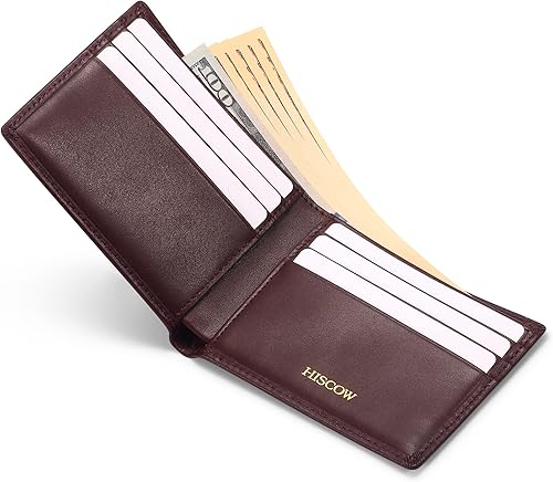 Miniatura 3 de Funda de piel para tarjetas de visita para hombres y mujeres, piel de becerro italiana, Piel de becerro Burdeos, Minimalista