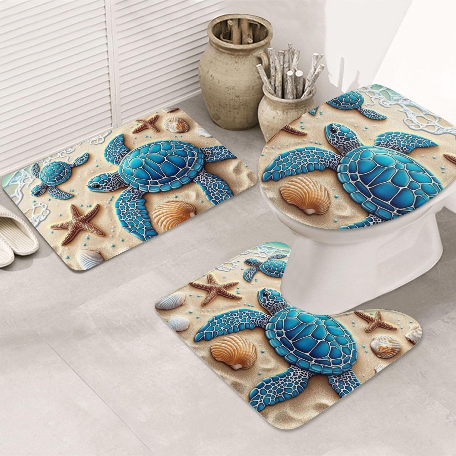 Juego de alfombrillas de baño Sea Breeze para crear un oasis marino en casa