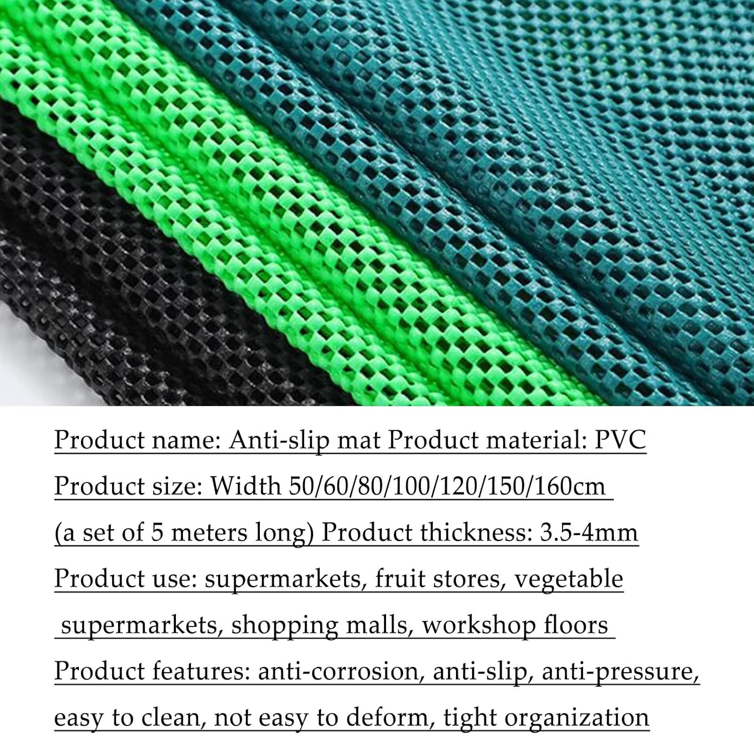 Garage Floor Mat 3.5mm Thickened Commercial Grade Heavy Duty Parking Mat PVC Rubber Trailer Mat for Garage Floor, Golf Cart Parking(Fruit Green,160cmx5m)