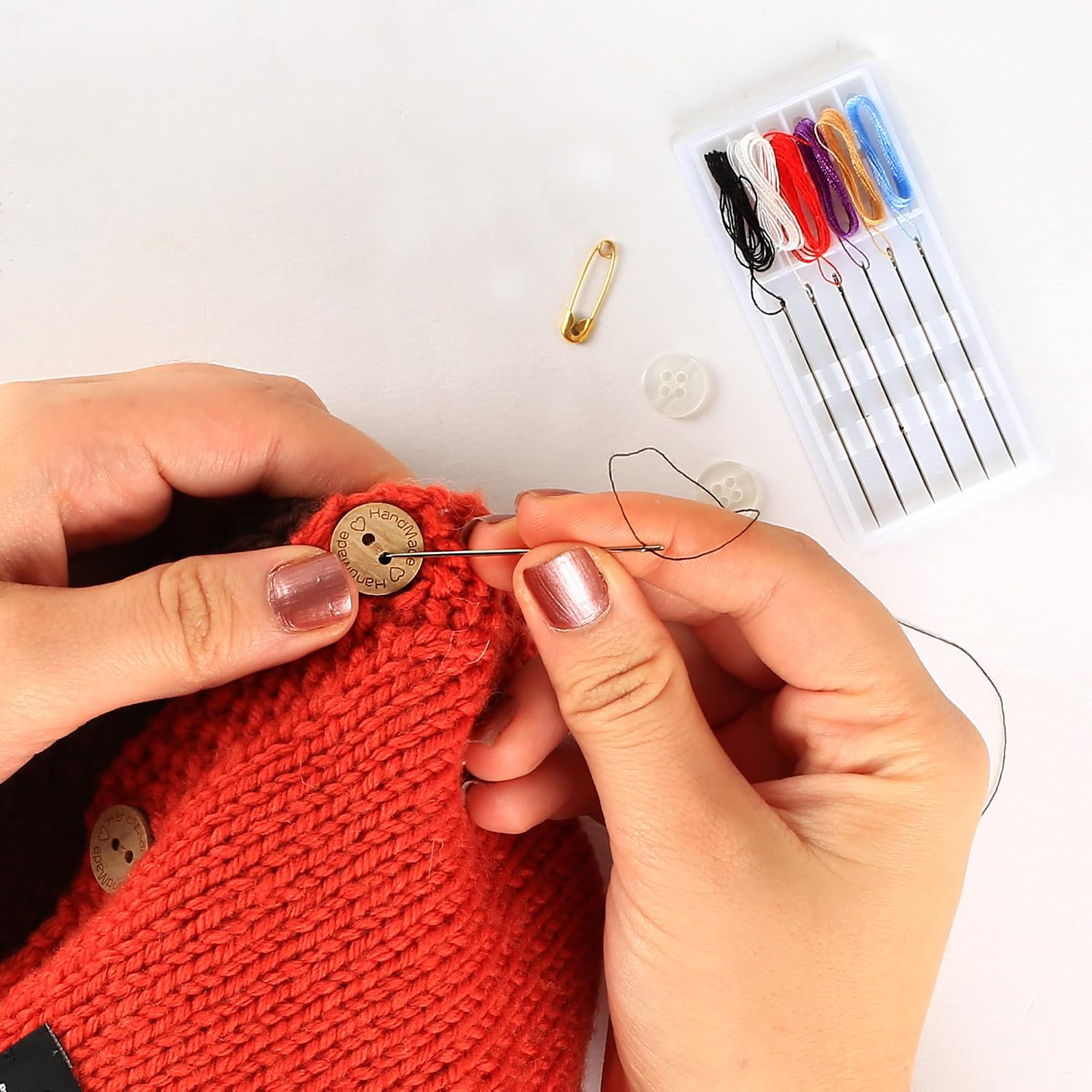 20-Pack Loren Singer Small Simple Handy Travel Sewing Kits Thread Repair Emergency Kit with with Needles, Threads, Button, Safety Pin for Gift Home Hotel Amenities Necessities