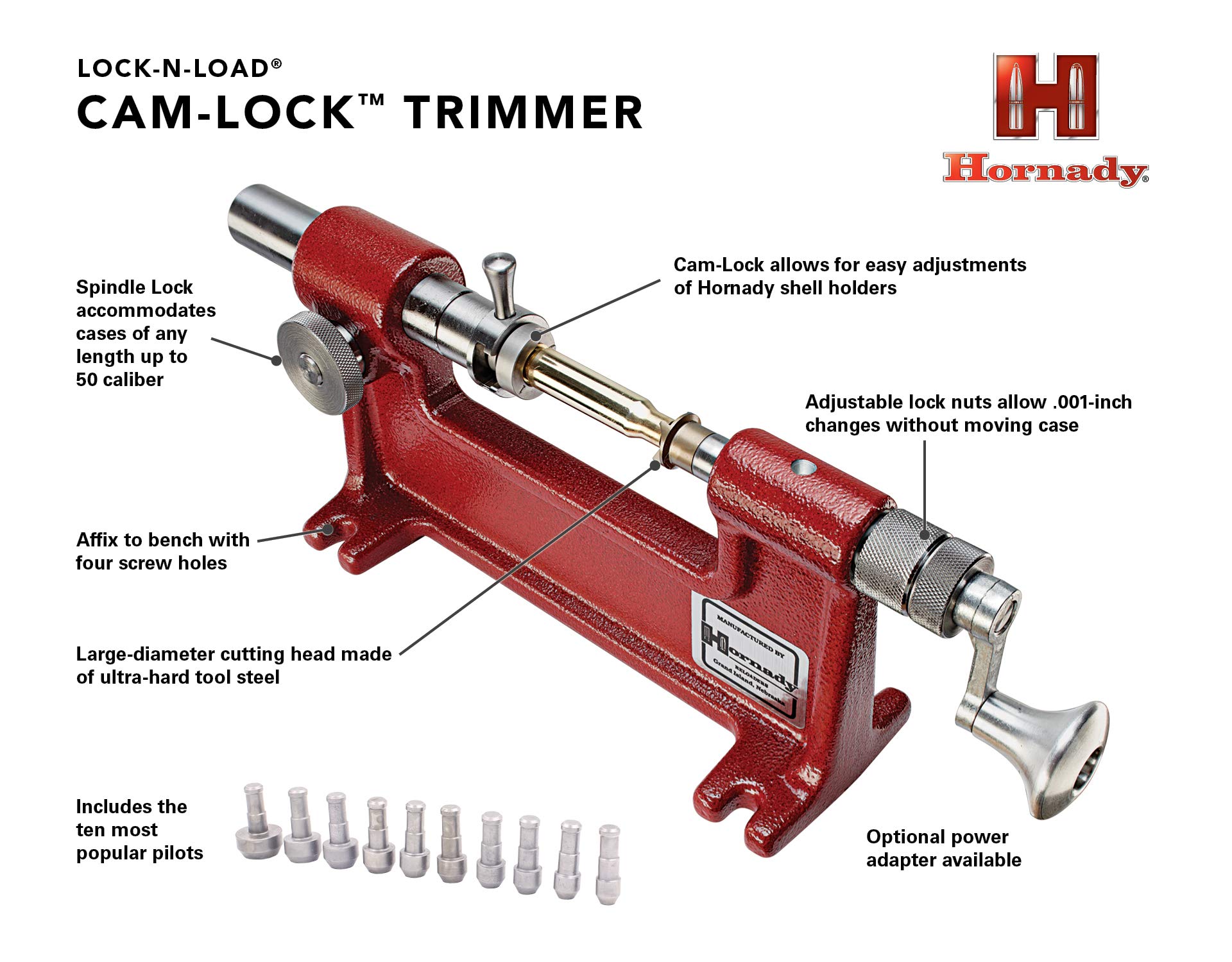 Hornady CamLock Trimmer 050140 Reloading Case Trimmer Accurately