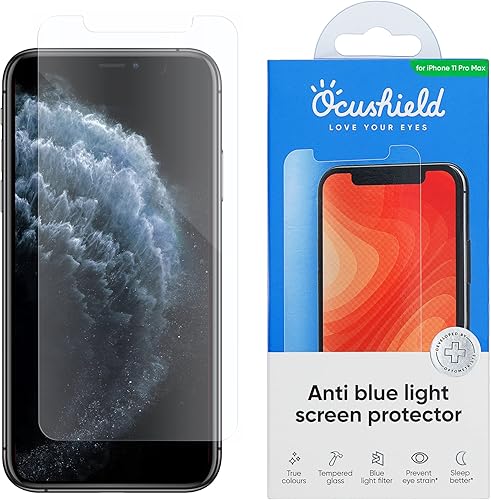 Miniatura 10 de Ocushield Protector de pantalla de vidrio templado anti luz azul para iPhone 14 Pro de 6.1 pulgadas, protege tus ojos, reduce las migrañas y mejora