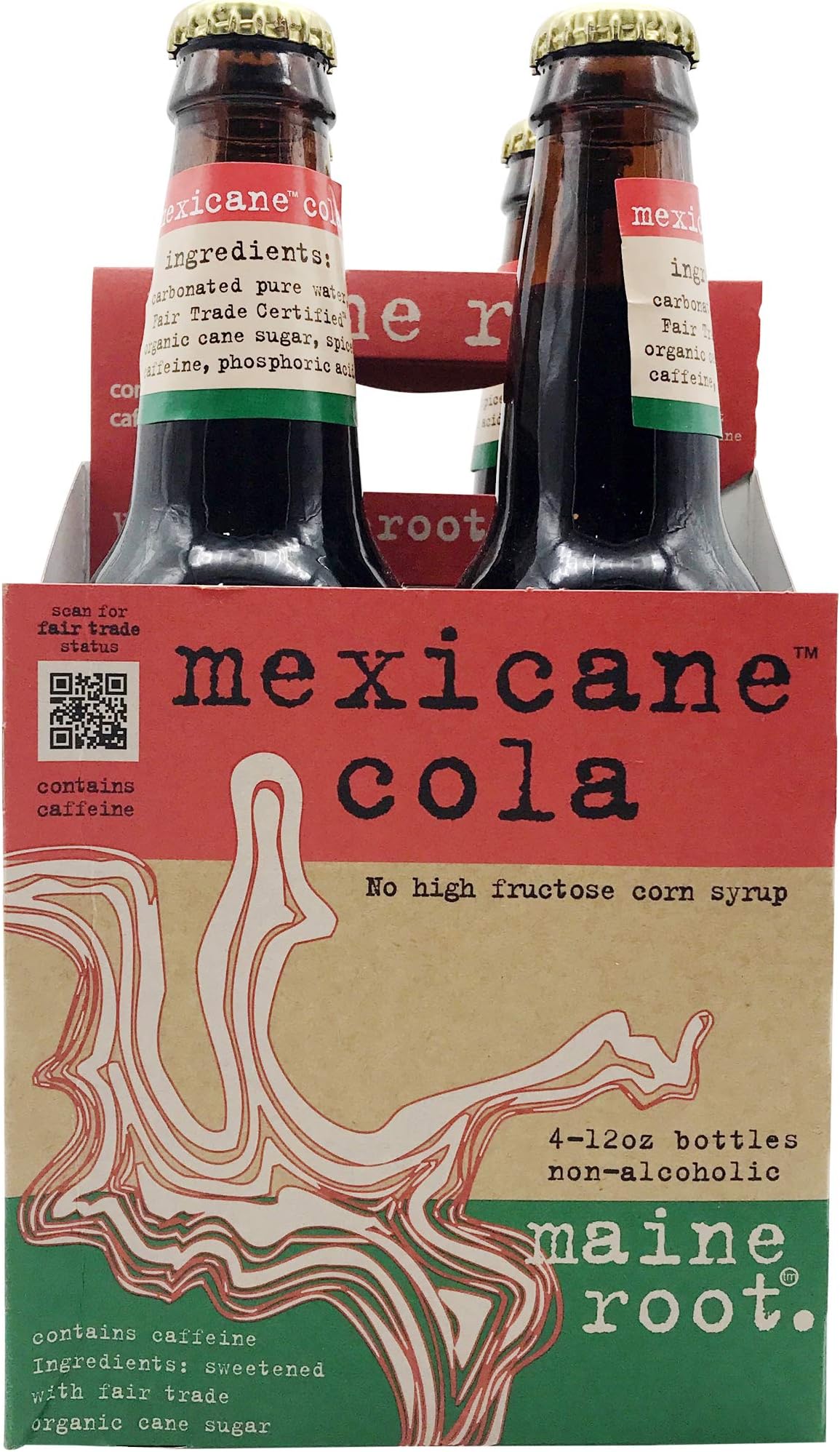 Maine Root Soda Mexicane Cola, 48 fl oz, 4 ct