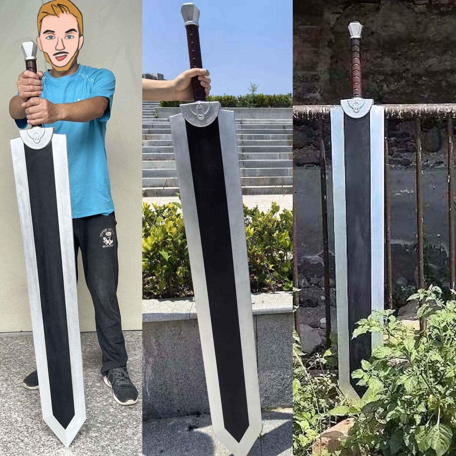 57" Anime Berserk Guts Sword Lengthen PU Material,Dragon Slayer Great Foam Sword Guts Cosplay Props - Image 6