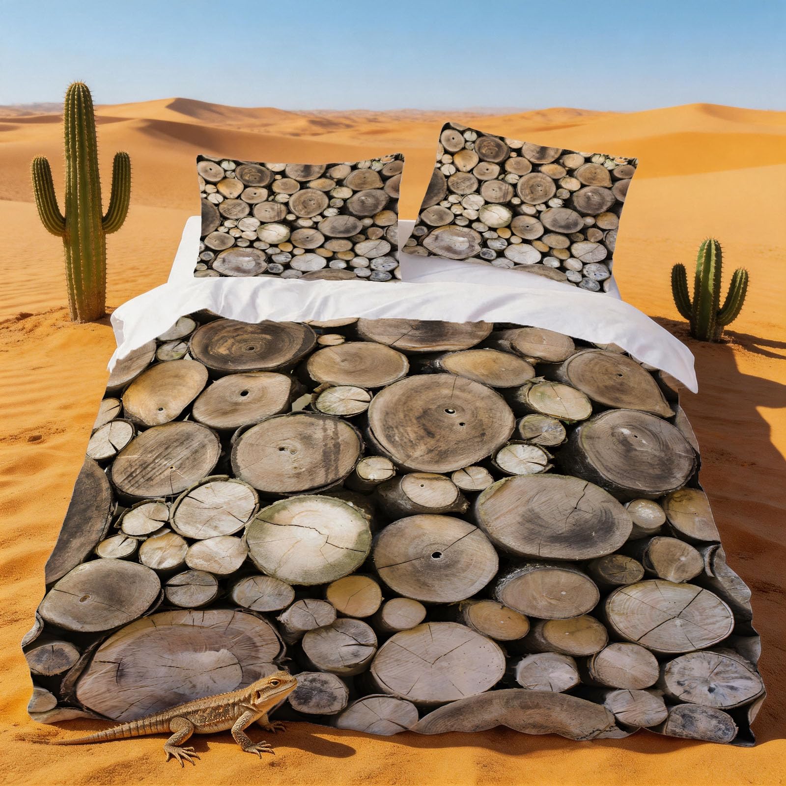 Parure de lit 240x260 avec 2 taies, housse de couette paysage de ferme en microfibre pour 2 personnes