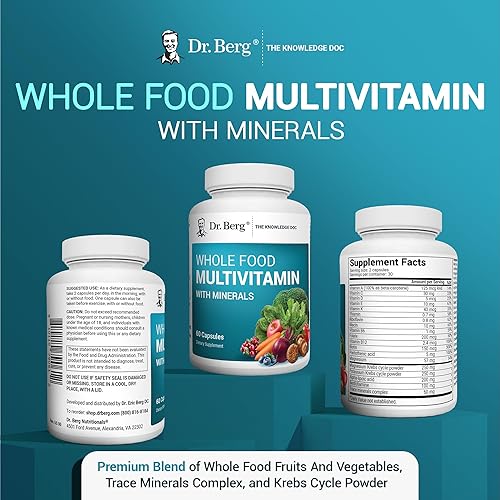 Miniatura 6 de Dr. Berg Multivitamínico integral con minerales - Multivitamínico diario para hombres y mujeres - Incluye mezcla de frutas y verduras integrales de