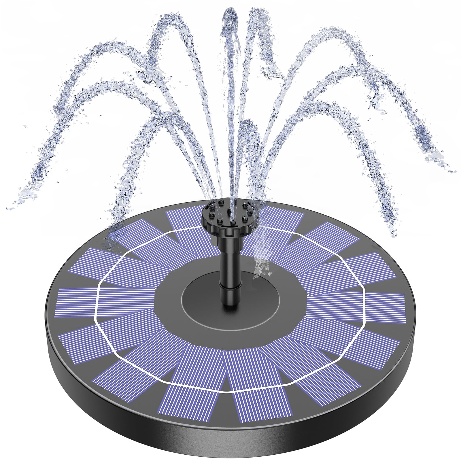 AISITIN Solar Fountain for Outdoors, 2.5 W Solar Fountain for Outdoor Use with 4 Support Poles, Solar Pond Pump, Outdoor Water Pump, Solar Floating Fountain Pump with 6 Effects for Garden, Bird Bath