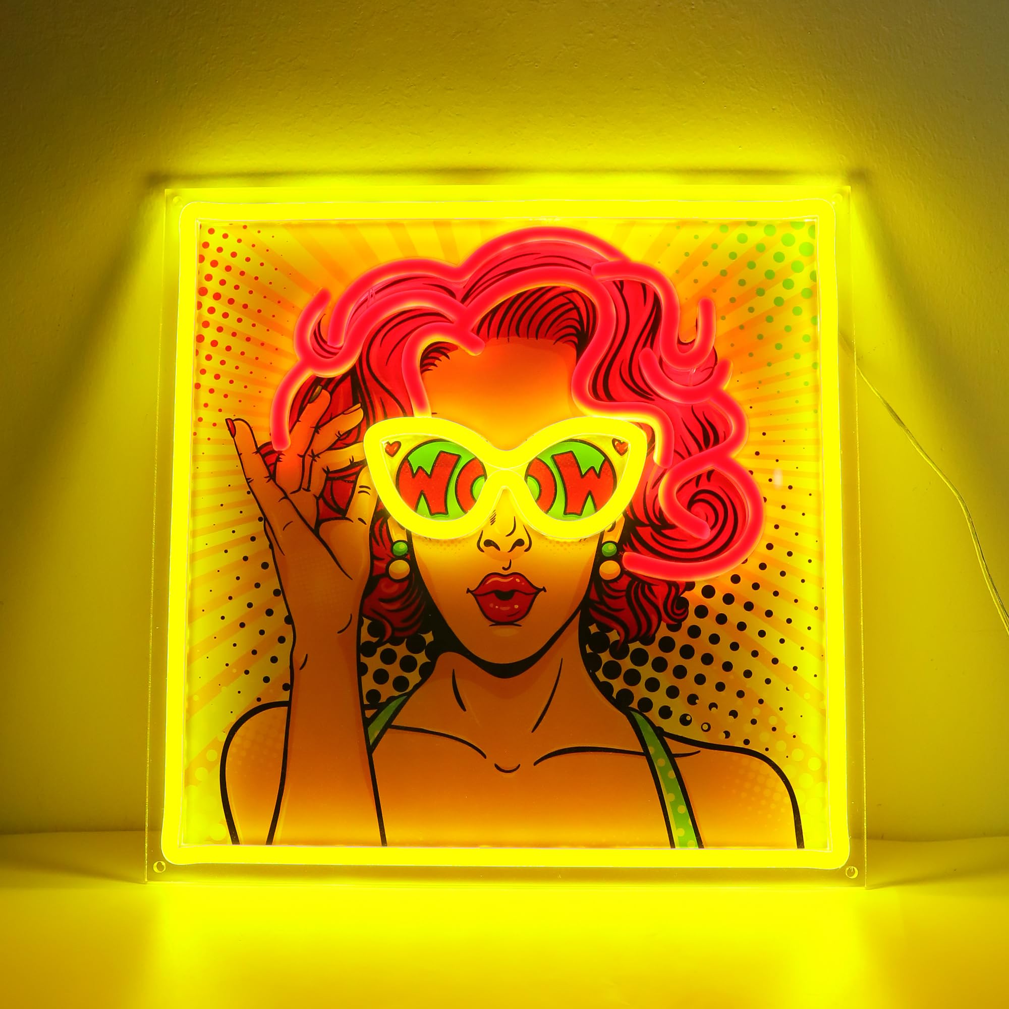 Letrero de neón con impresión UV de mujer fresca, regulable, alimentado por USB, para colgar en la pared, bar, salón de belleza, decoración del hogar
