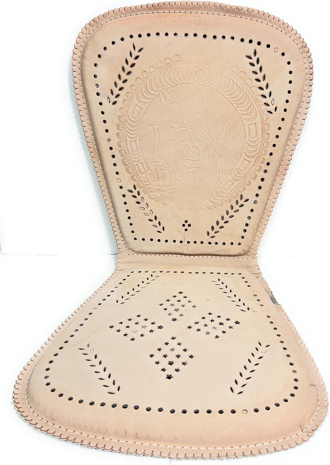 RESPALDO DE Cuero CON Caballo. ARTESANÍA Mexicana. Mexican Leather CAR SEAT.