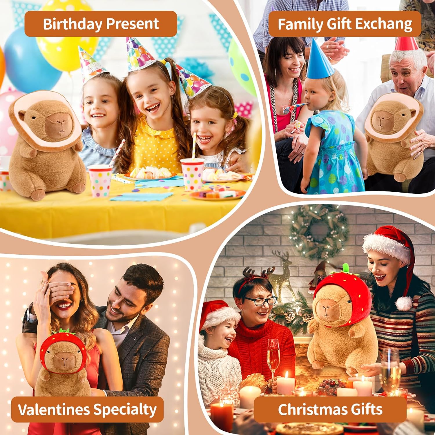 Capibara Plush,with Wearable Toast for Kids Holiday Birthday Gifts 12 inch image 4