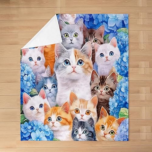 Vista 166 de Manta de cama de arte abstracto Grunge para niños, color verde azulado y naranja, manta de forro polar desordenada con pintura de óxido, manta Multi