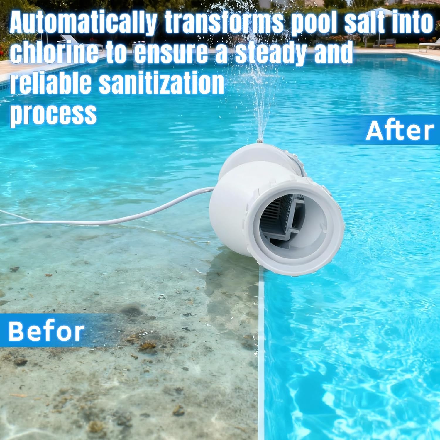 T-15 Salt Cell Replacement for Hayward AquaRite Turbo Cell Salt Chlorine Generator for Pools up to 40,000 Gallons Compatible with T-CELL-15 GLX-CELL-15-W BLT15H