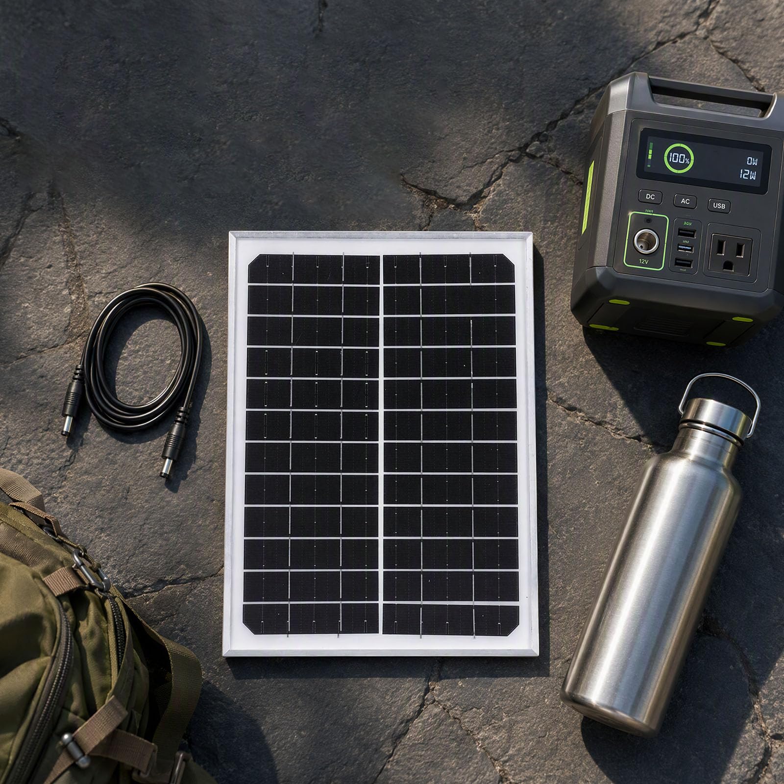 12V Sortie DC Panneau Solaire Monocristallin 15W 24 5 Rendement