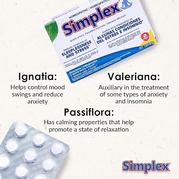 Nartex Simplex Homeopathic Sedative Tablets, 60 Count