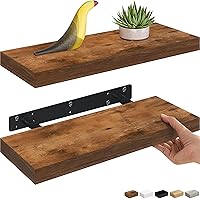 Vista 18 de Ballucci Estante flotante, estante de pared de madera de 36 pulgadas con soportes invisibles para baño, sala de estar, dormitorio, cocina, Negro