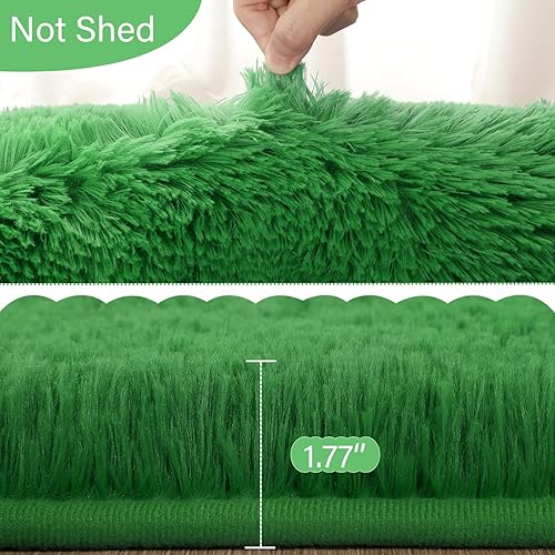 Miniatura 114 de LOCHAS Alfombra esponjosa para dormitorio, 2.6 x 5.3 pies, alfombra lanuda para dormitorio, mesita de noche, alfombra ovalada suave para sala