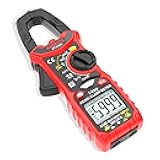 HT206D Digital Clamp Meter T-RMS 6000 Counts, Multimeter Voltage Tester Auto-ranging, Measures Current Voltage Temperature Capacitance Resistance Diodes Continuity Duty-Cycle (AC/DC Current)