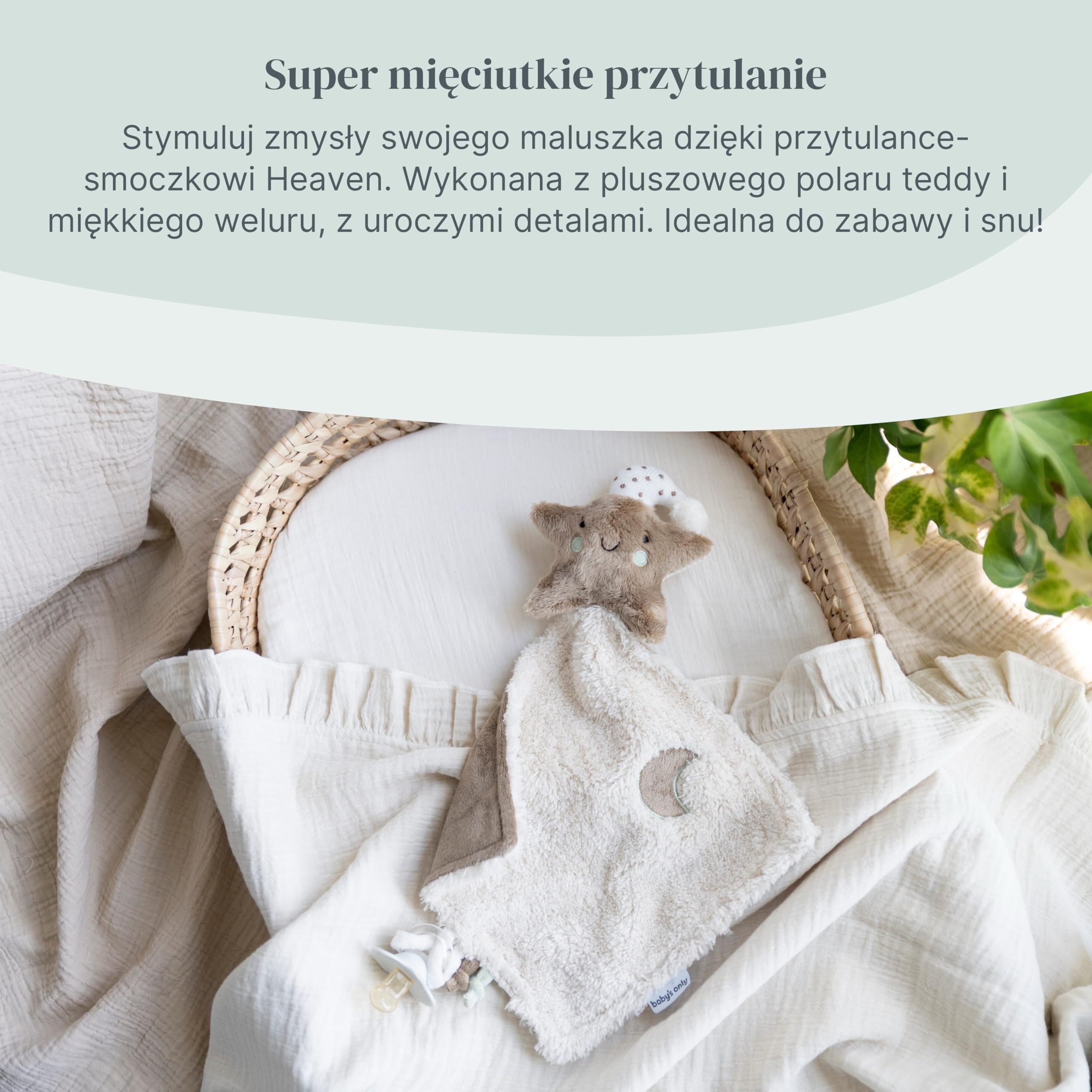Baby's Only - Przytulanka Heaven - Kocyk Przytulny dla Niemowląt - Ściereczka na Smoczek - Pluszowa Zabawka w Kształcie Gwiazdki - Kocyk Miękki dla Chłopców i Dziewczynek - Clay/Warm Linen