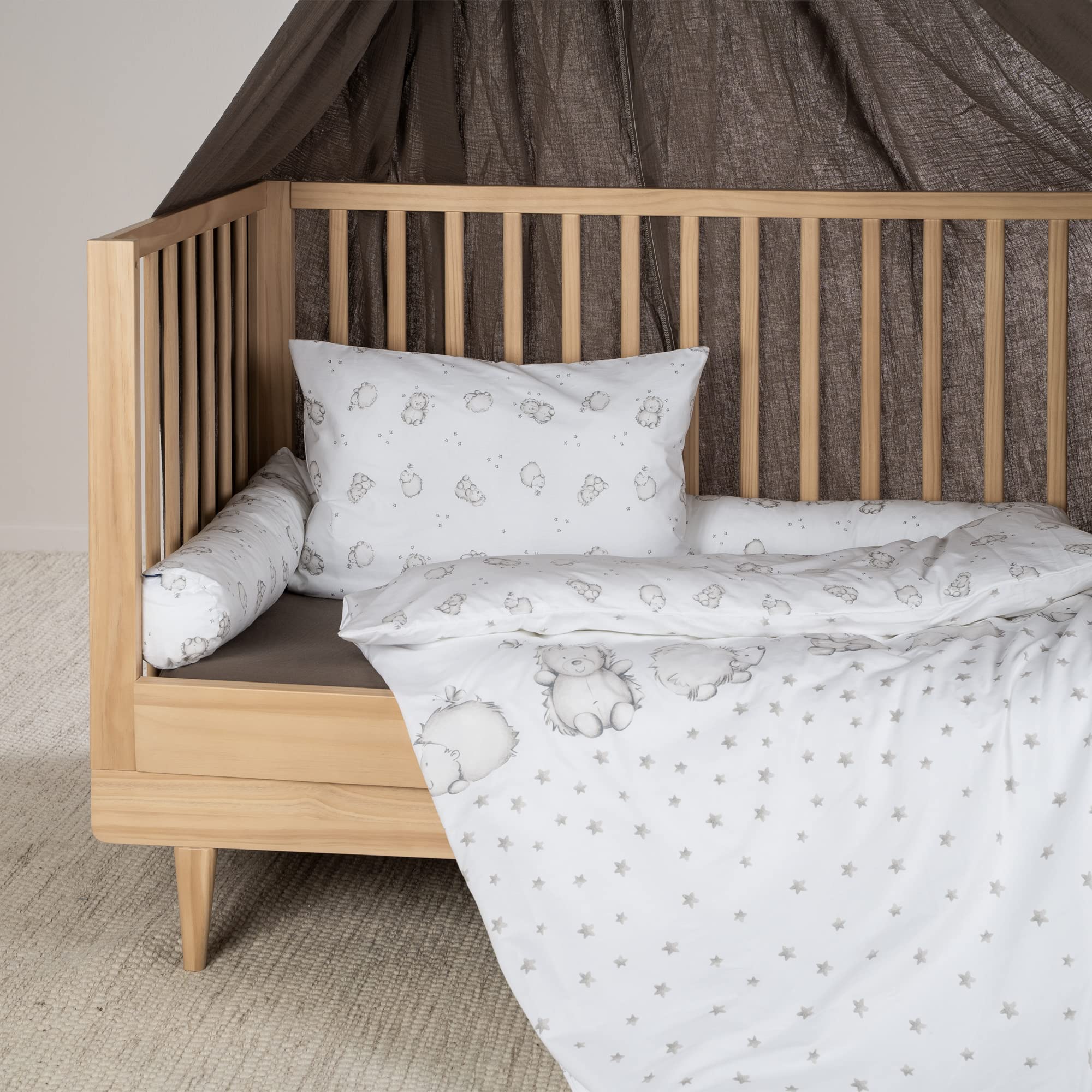 Julius Zöllner Kinderbettwäsche 100% Baumwolle, Standard 100 by OEKO-TEX, made in Germany, Gr. 100x135 + 40x60 cm, Igelchen