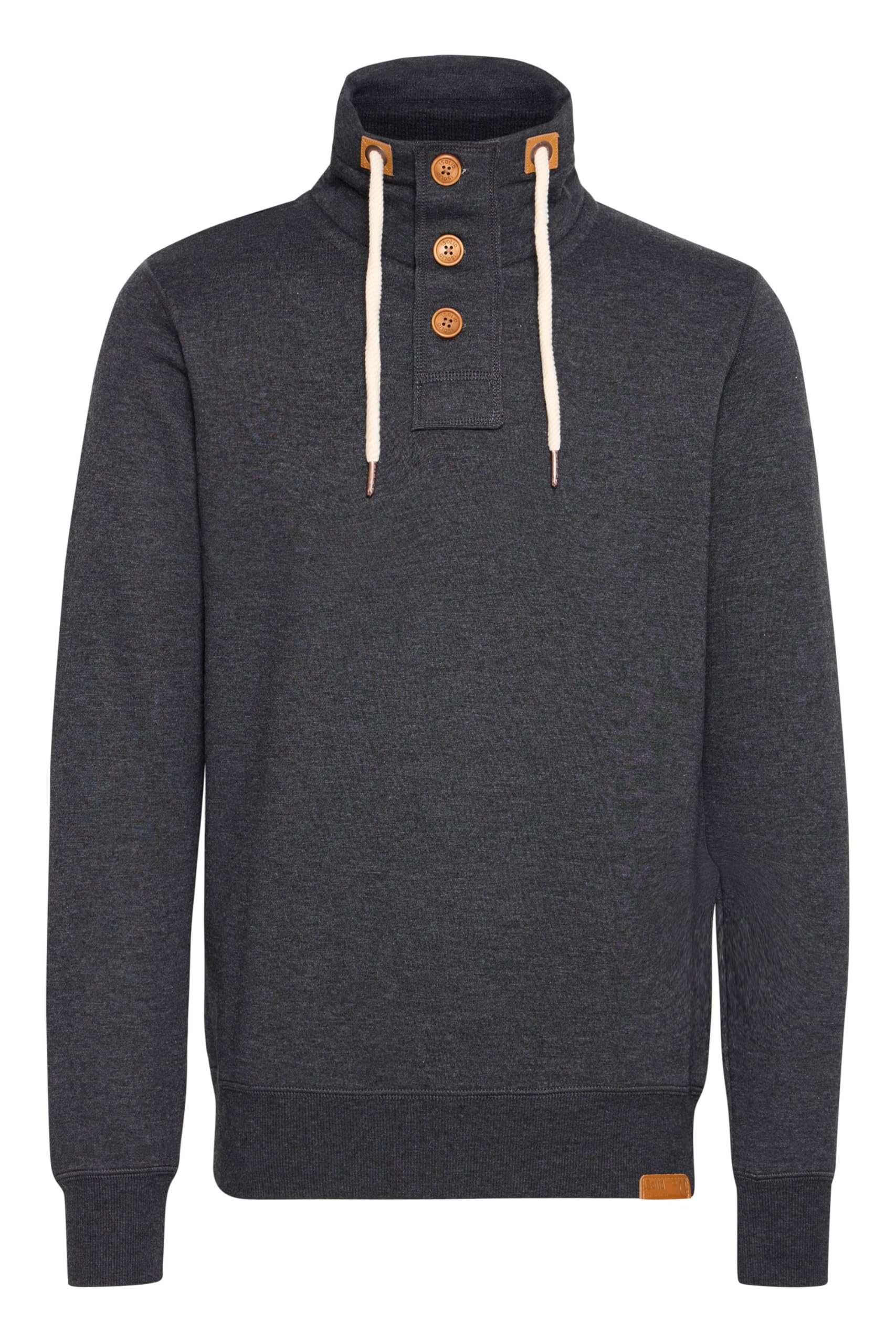 !Solid SDTripTroyer Herren Sweatshirt Troyer Pullover mit Stehkragen Knopfverschluss Reißverschluss Kordelzug Rippbündchen Baumwollmischung Regular fit