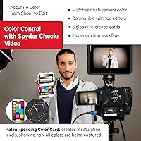 Vista 3 de Datacolor Spyder Checkr Video - Herramienta de color de video con tarjeta de patrón de color pendiente de patente que aprovecha cómo se procesa