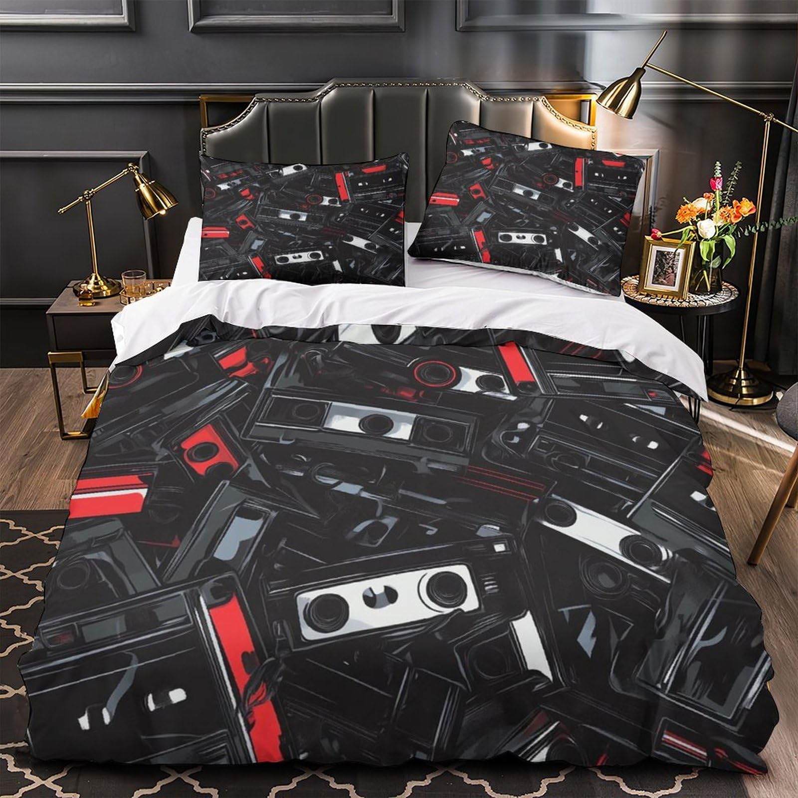 Housse de couette basketball parure de lit 3D microfibre douce 260x220cm