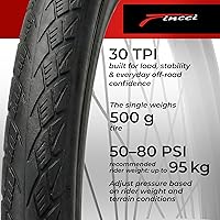 Vista 5 de Fincci Par de neumáticos plegables 37-622 de 700x35c con protección antipuntura de 0.039 in para ciclo, carretera, montaña, MTB, híbrida, turismo