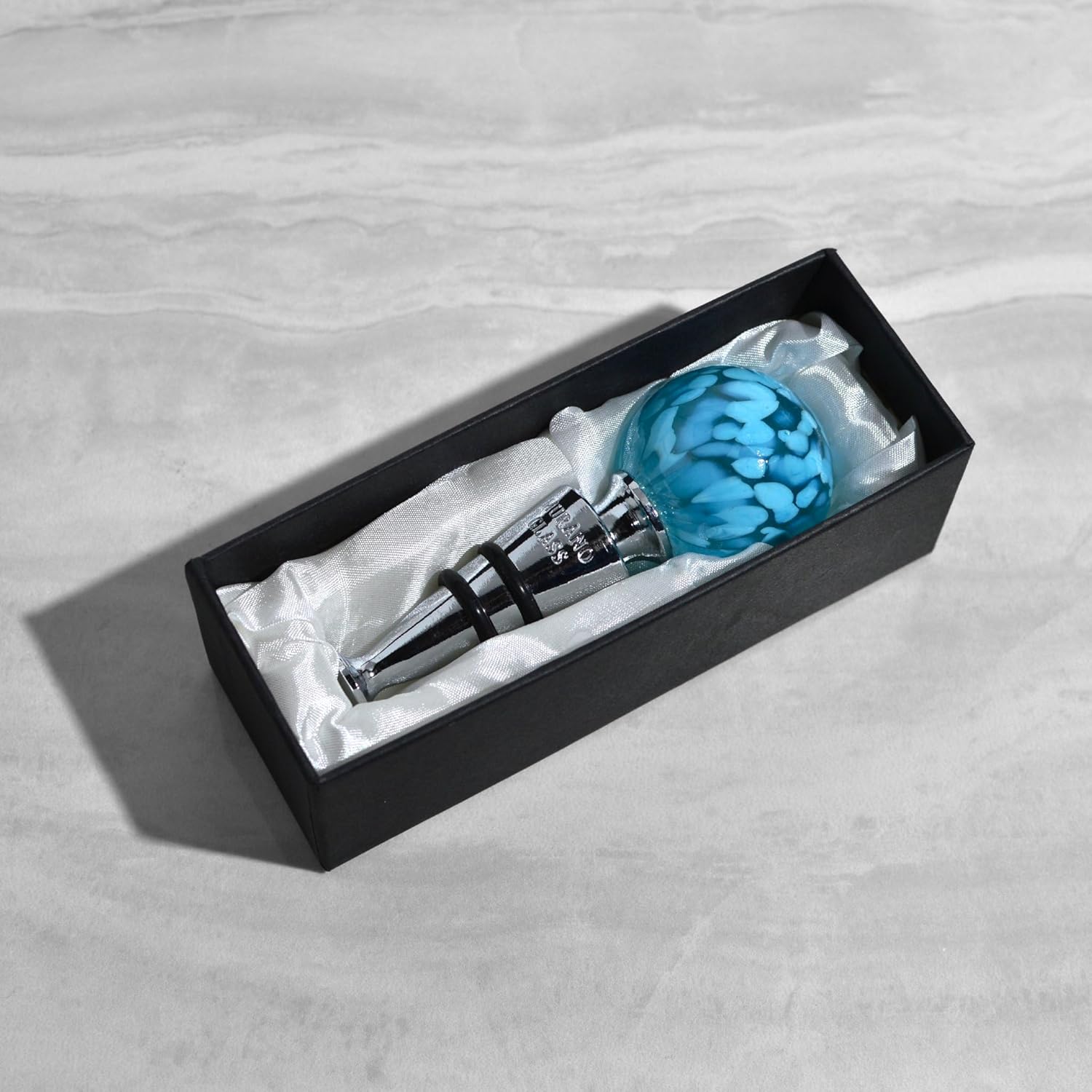 My Italian Decor Handblown Murano Glass Wine Bottle Stopper, ONE STOPPER, Reusable Wine Cork, Leak Proof, Suitable for Standard Bottle, Keep Wine Fresh, Wine Bottle Sealer - Made In Italy (Multi)
