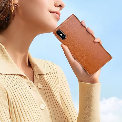 Miniatura 7 de DJBull Funda tipo cartera desmontable 2 en 1 para iPhone Xs Max de 6.5 pulgadas con soporte para tarjeta de crédito bloqueo RFID, funda protectora